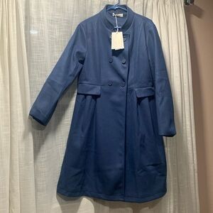 Elegant Long Sleeve Woolen Coat